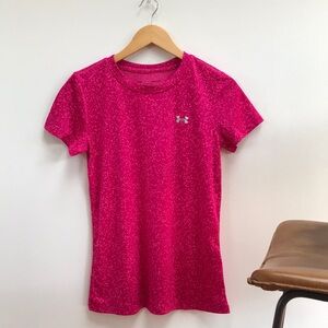 Under Armour UA Tech Nova Shirt | Short Sleeve | Small | Hot Pink | Dot Pattern